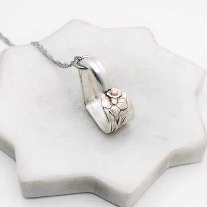 Daffodil 1950, RARE Small Floating Heart, Vintage Spoon Jewelry Hearts callistafaye