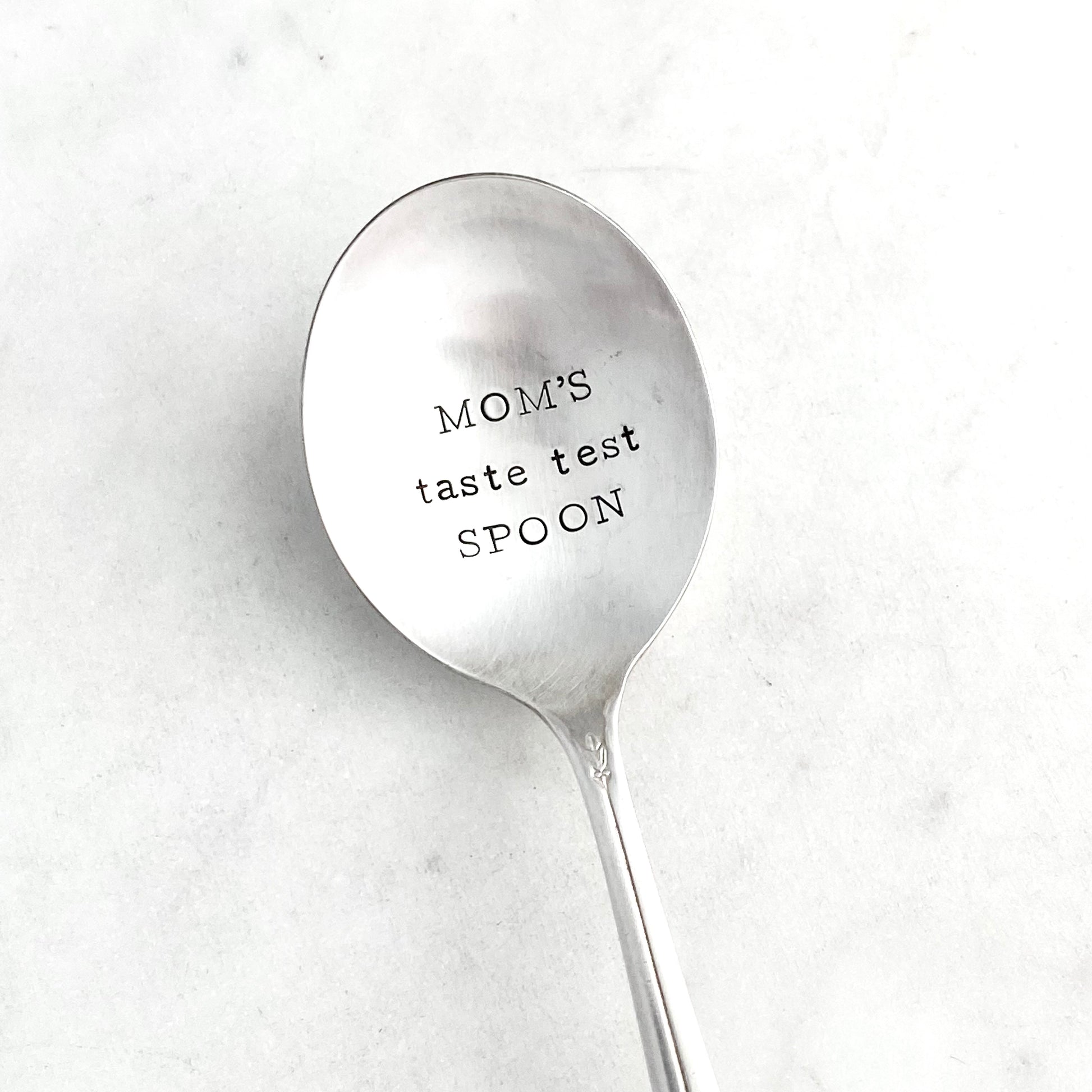 Mom's Taste Test Spoon, Hand Stamped Vintage Spoon Spoons callistafaye   