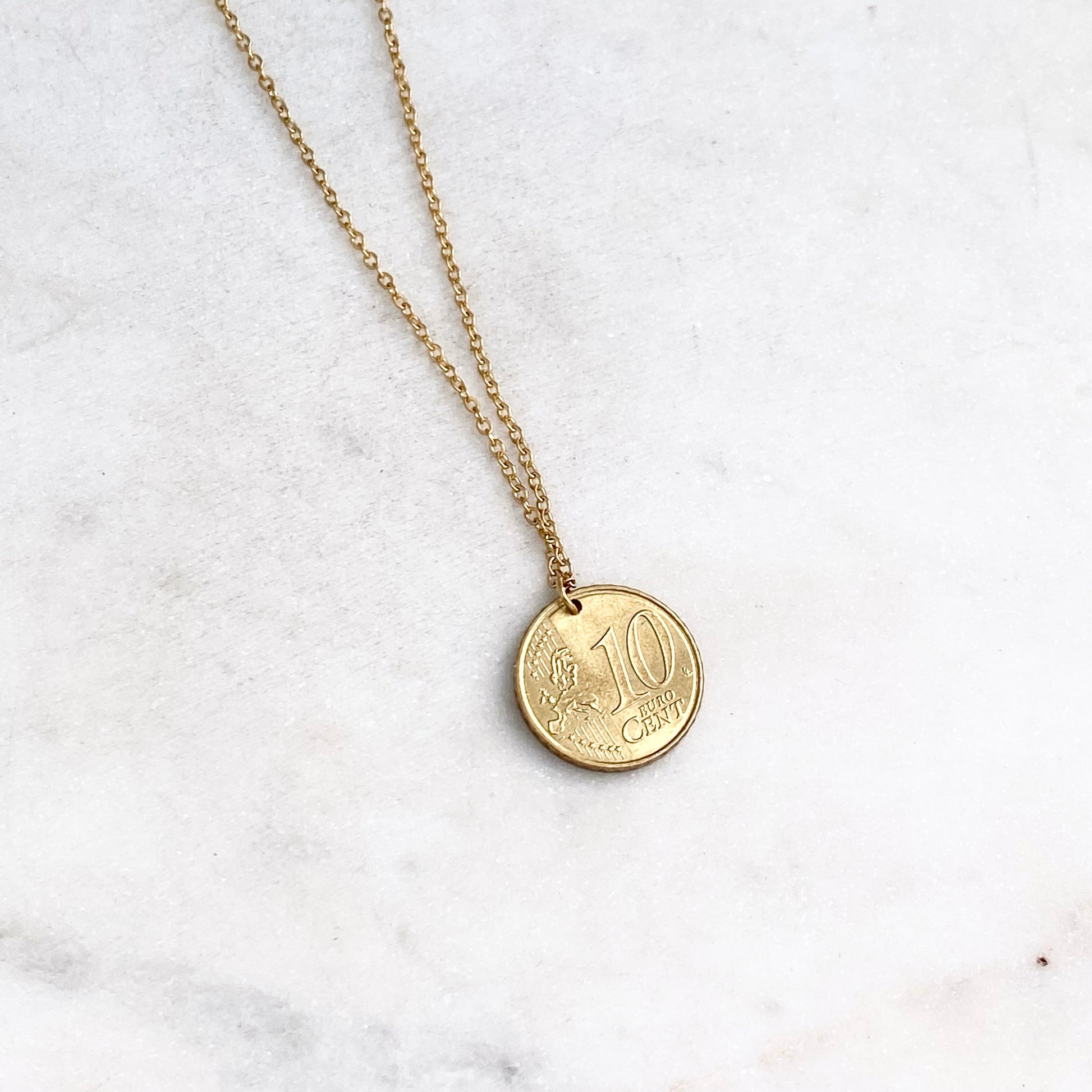 The Sower, French Ten Cent Euro Coin Pendant, Good Luck Charm, Reclaimed Coin Statement Necklace Necklaces callistafaye   