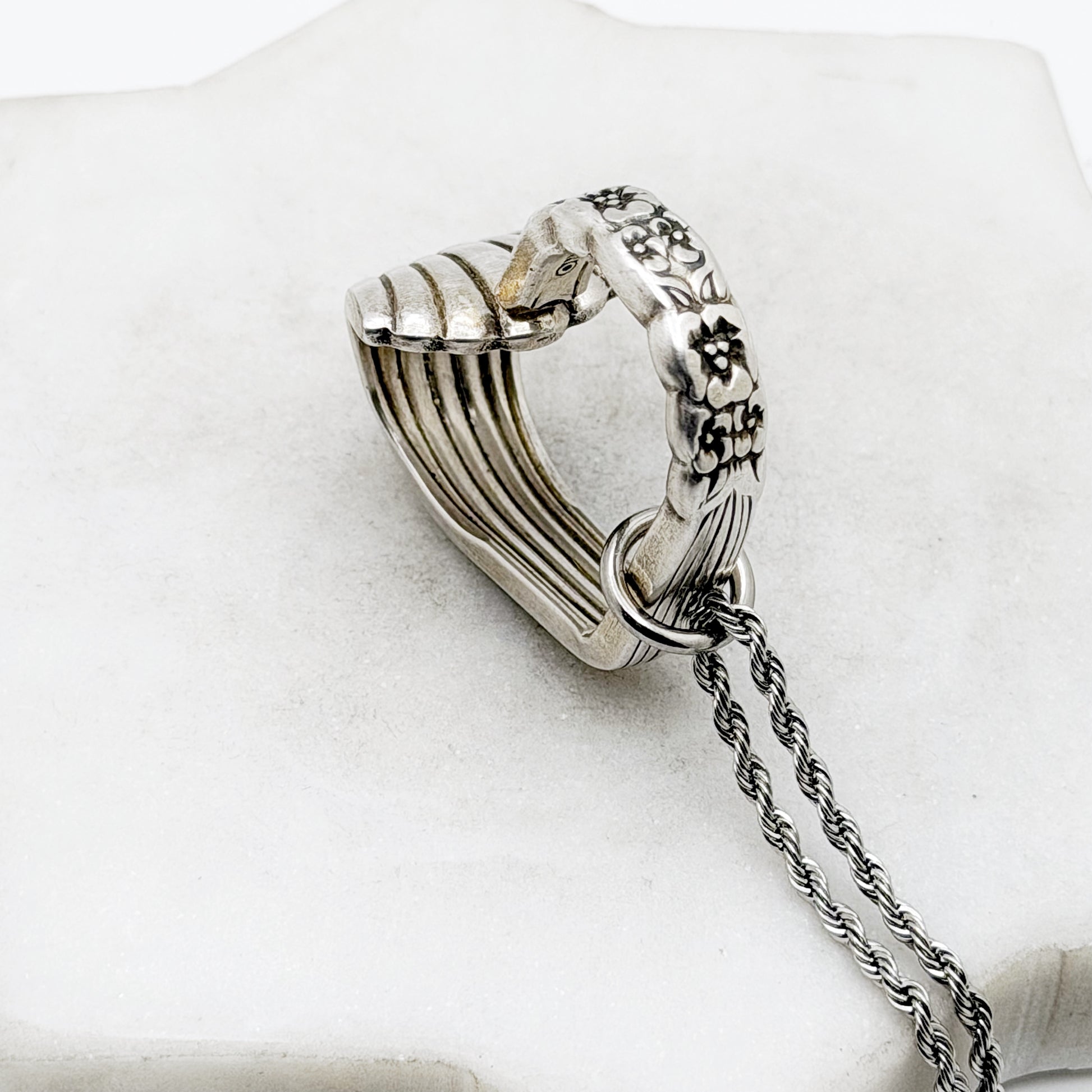 Floral Queen 1992, RARE Floating Heart, Vintage Spoon Jewelry Hearts callistafaye