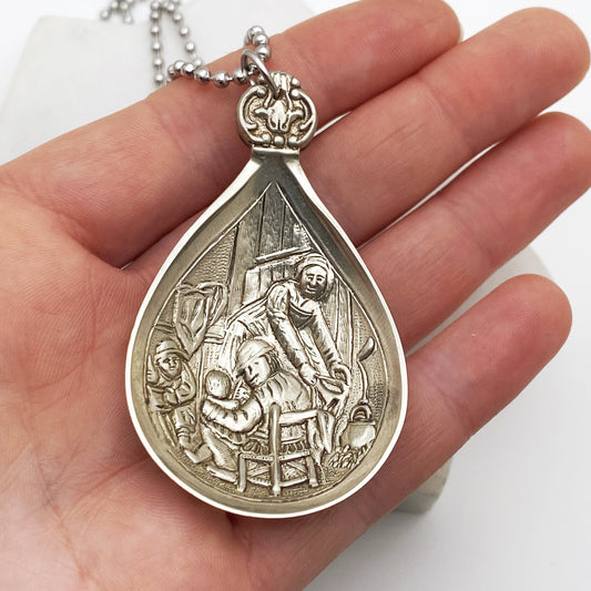 The Pioneers Pendant, Homesteader Jewelry, Reclaimed Collector's Spoon Necklace, Vintage Souvenir Spoon Jewelry Necklaces callistafaye   