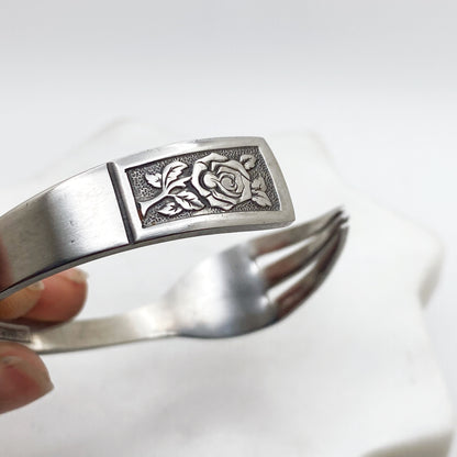 Silver Talisman, Cocktail Fork Cuff Bracelet, Vintage Seafood Fork Bracelet Bracelets callistafaye   