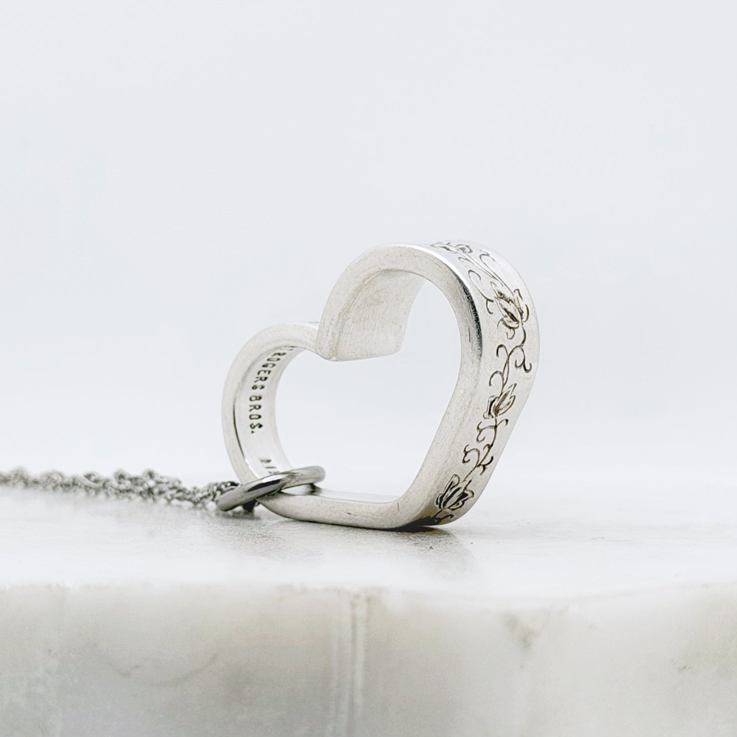 Silver Lace 1968, RARE Small Floating Heart, Vintage Spoon Jewelry Hearts callistafaye