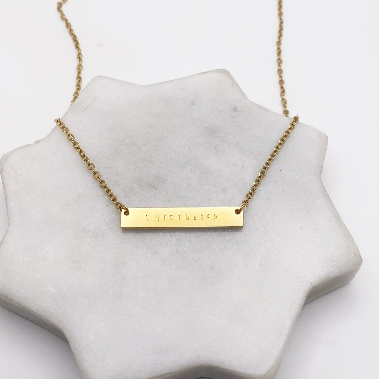 Untethered, Hand Stamped Bar Affirmation Necklace Necklaces sst callistafaye