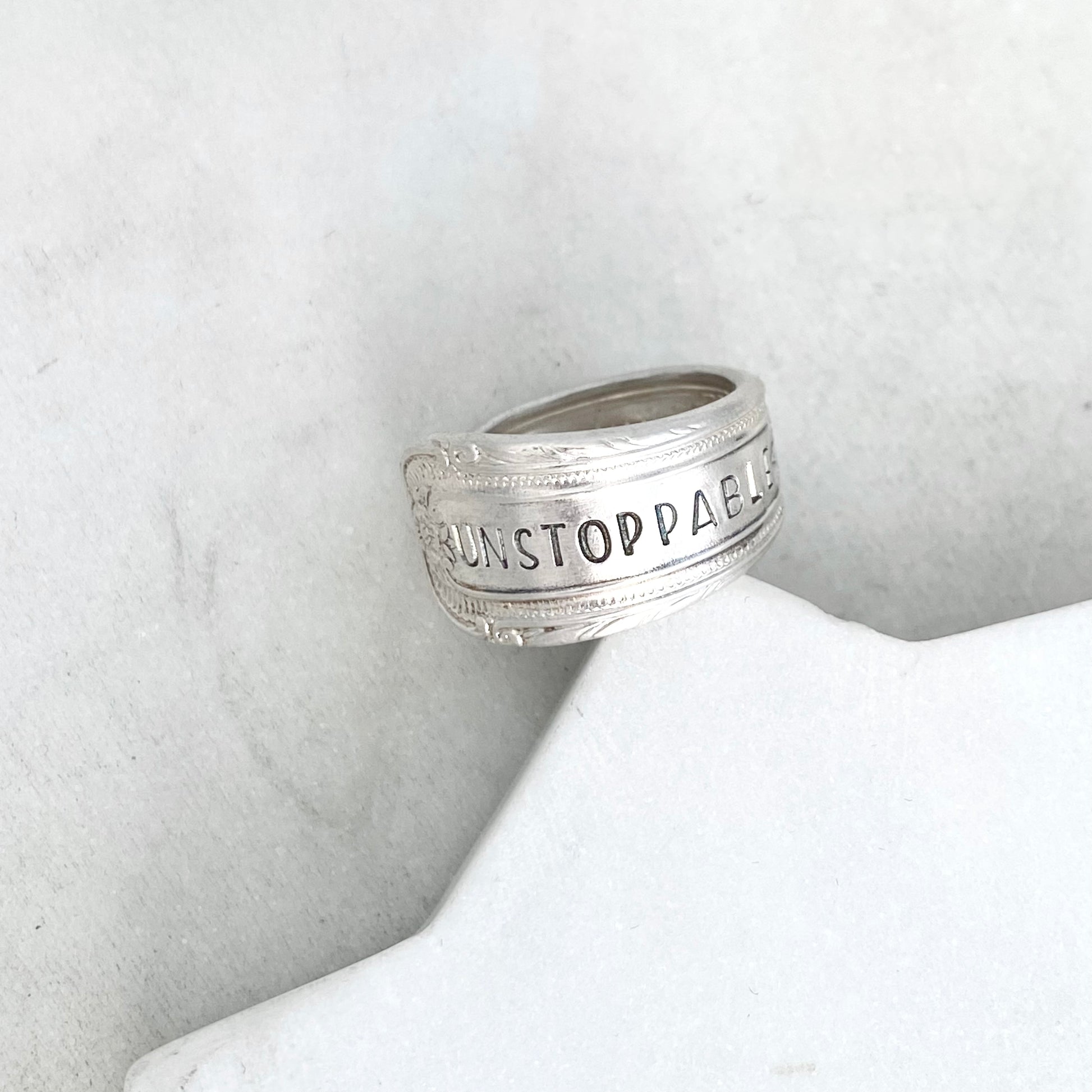 Unstoppable, Cotillion 1937, Custom Size Spoon Ring, Vintage Silverware Ring Rings callistafaye   