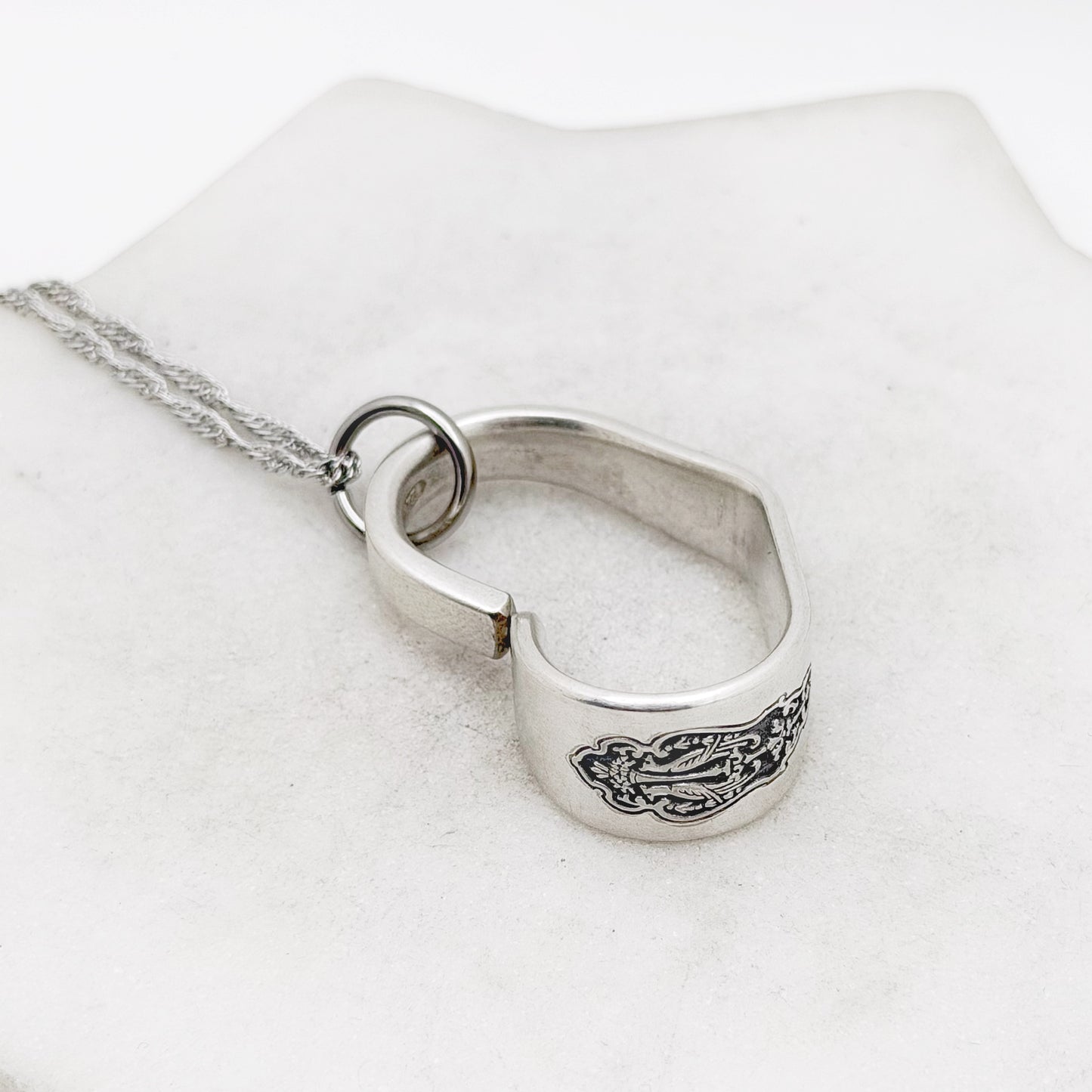 Birds of Paradise 1923, Antique Small Floating Heart, Vintage Spoon Jewelry, 100 Year Old Hearts callistafaye