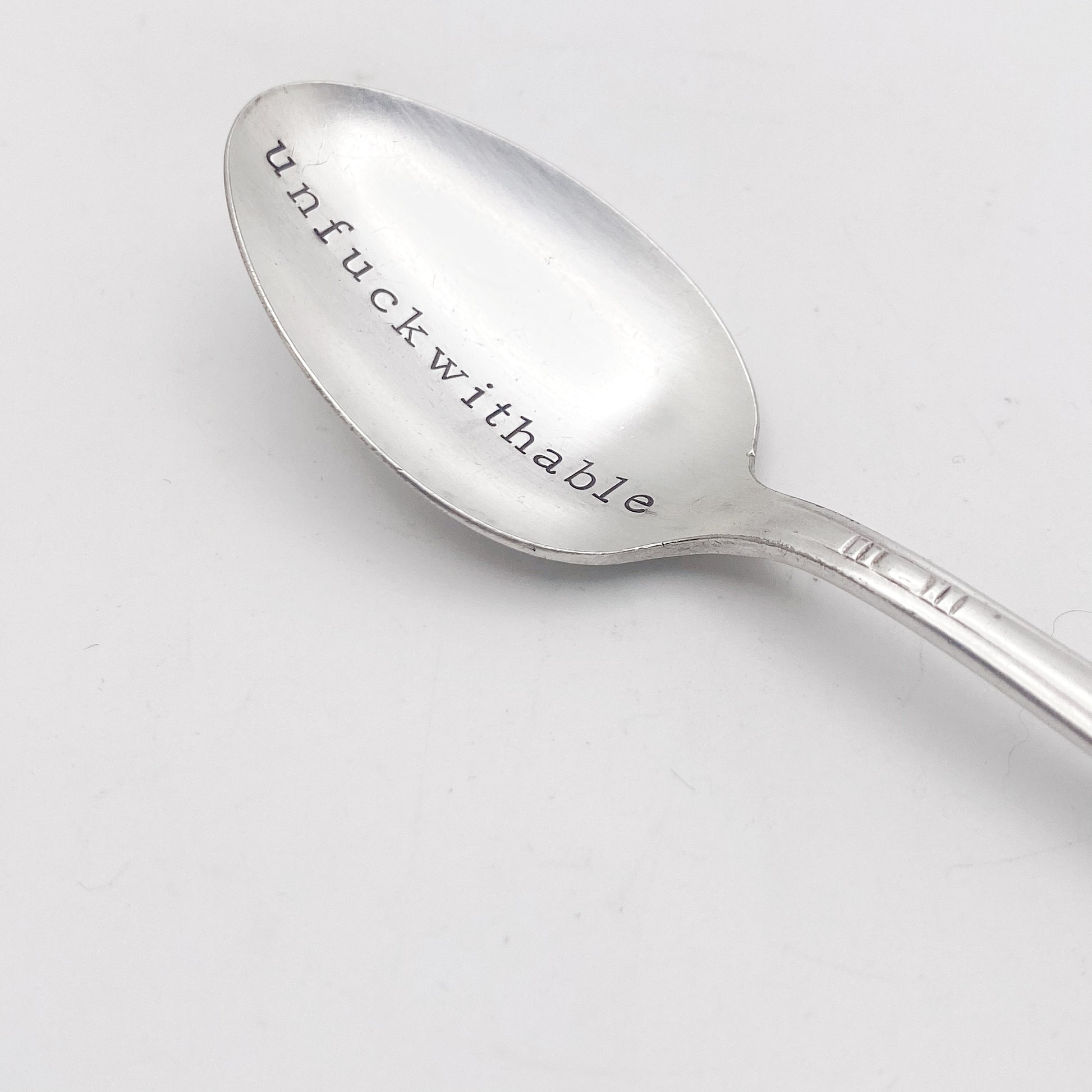 Unfuckwithable, Hand Stamped Vintage Spoon Spoons callistafaye