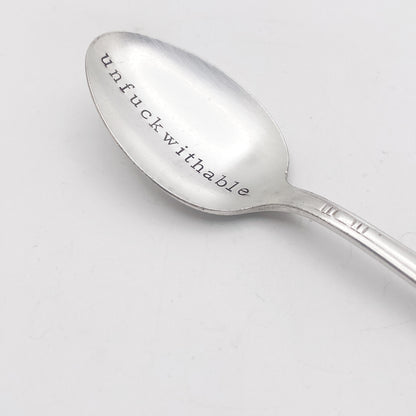 Unfuckwithable, Hand Stamped Vintage Spoon Spoons callistafaye