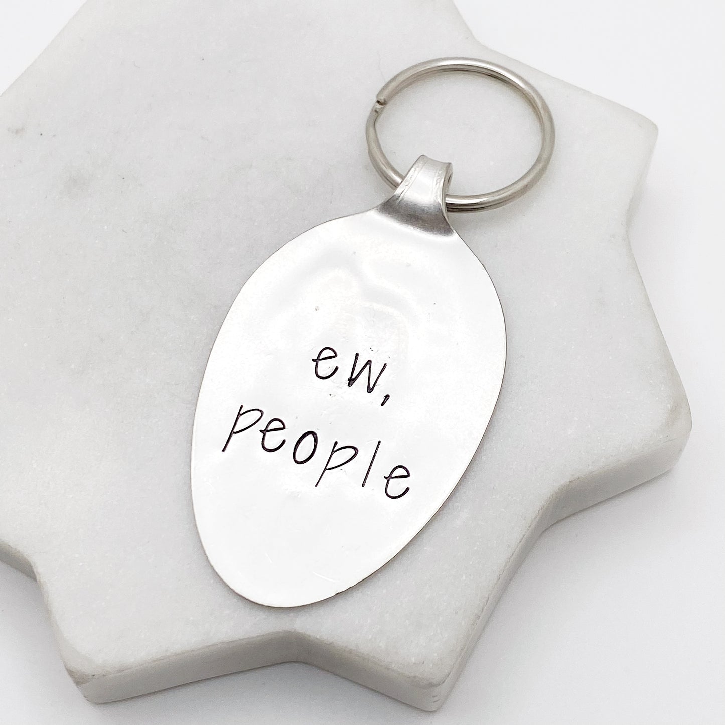 Ew People, Hand Stamped Vintage Spoon Keychain Keychains callistafaye   