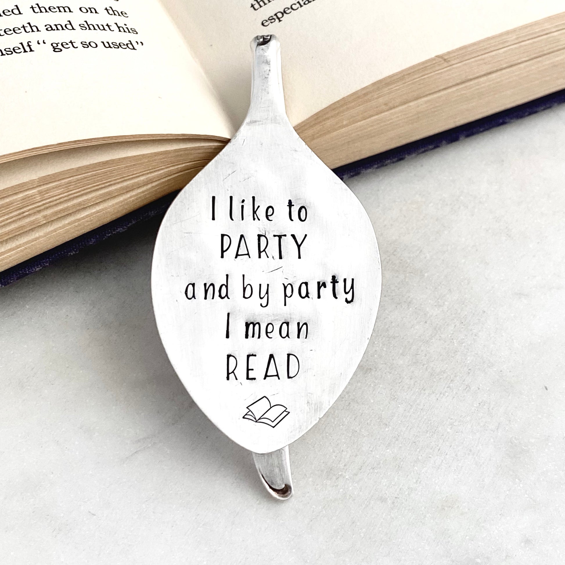 I Like to Party and by Party I Mean Read, Vintage Spoon Bookmark Bookmarks callistafaye   