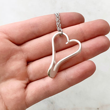 Small Fork Tine Heart, Small Floating Heart, Vintage Silverware Jewelry Hearts callistafaye   