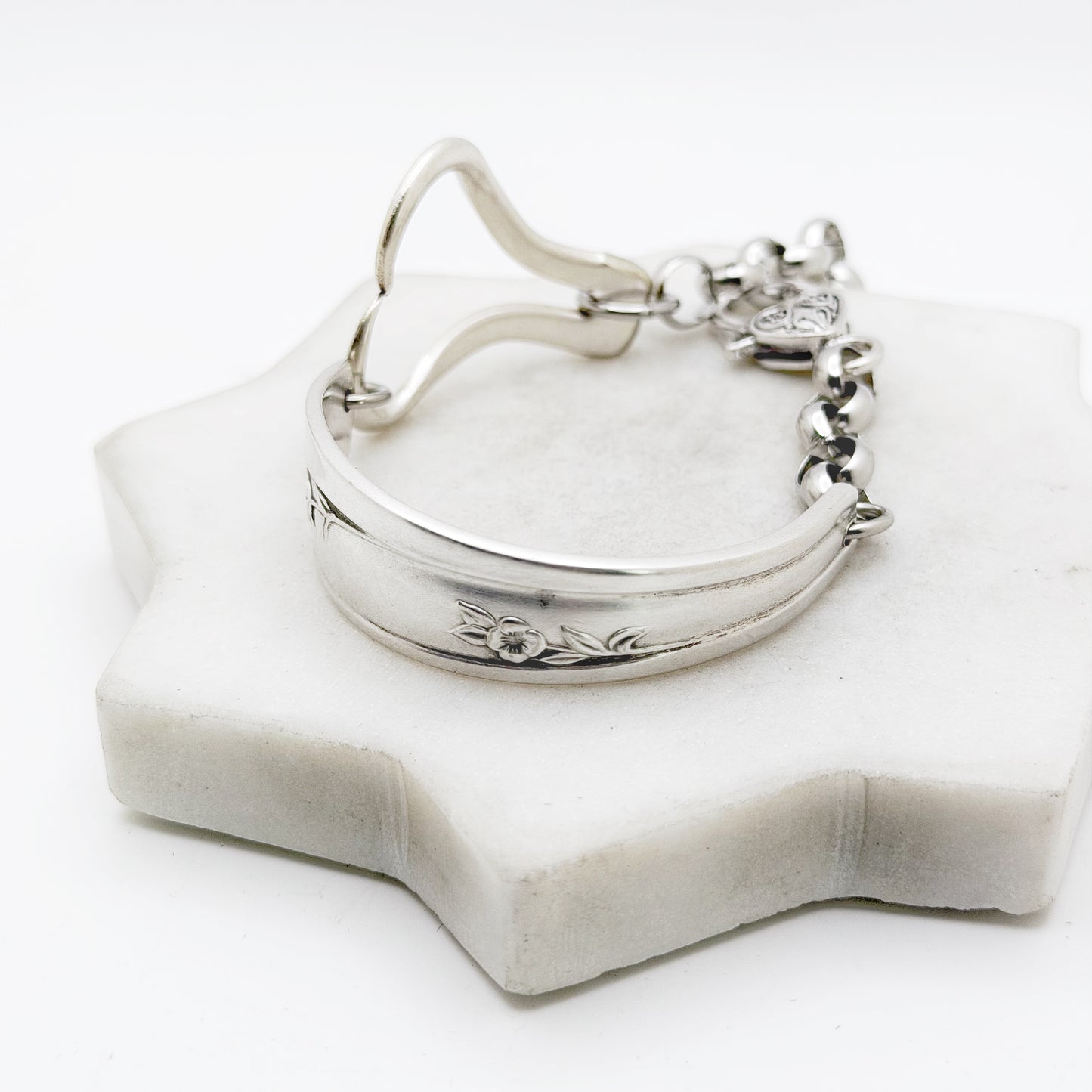 Lady Fair 1957, Curly Fork Heart Bracelet, Vintage Spoon Handle, Antique Fork Bracelet Bracelets callistafaye