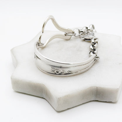 Lady Fair 1957, Curly Fork Heart Bracelet, Vintage Spoon Handle, Antique Fork Bracelet Bracelets callistafaye