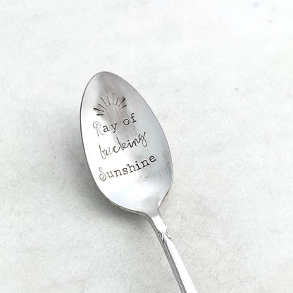 Ray of Fucking Sunshine, Hand Stamped Vintage Spoon Spoons callistafaye   