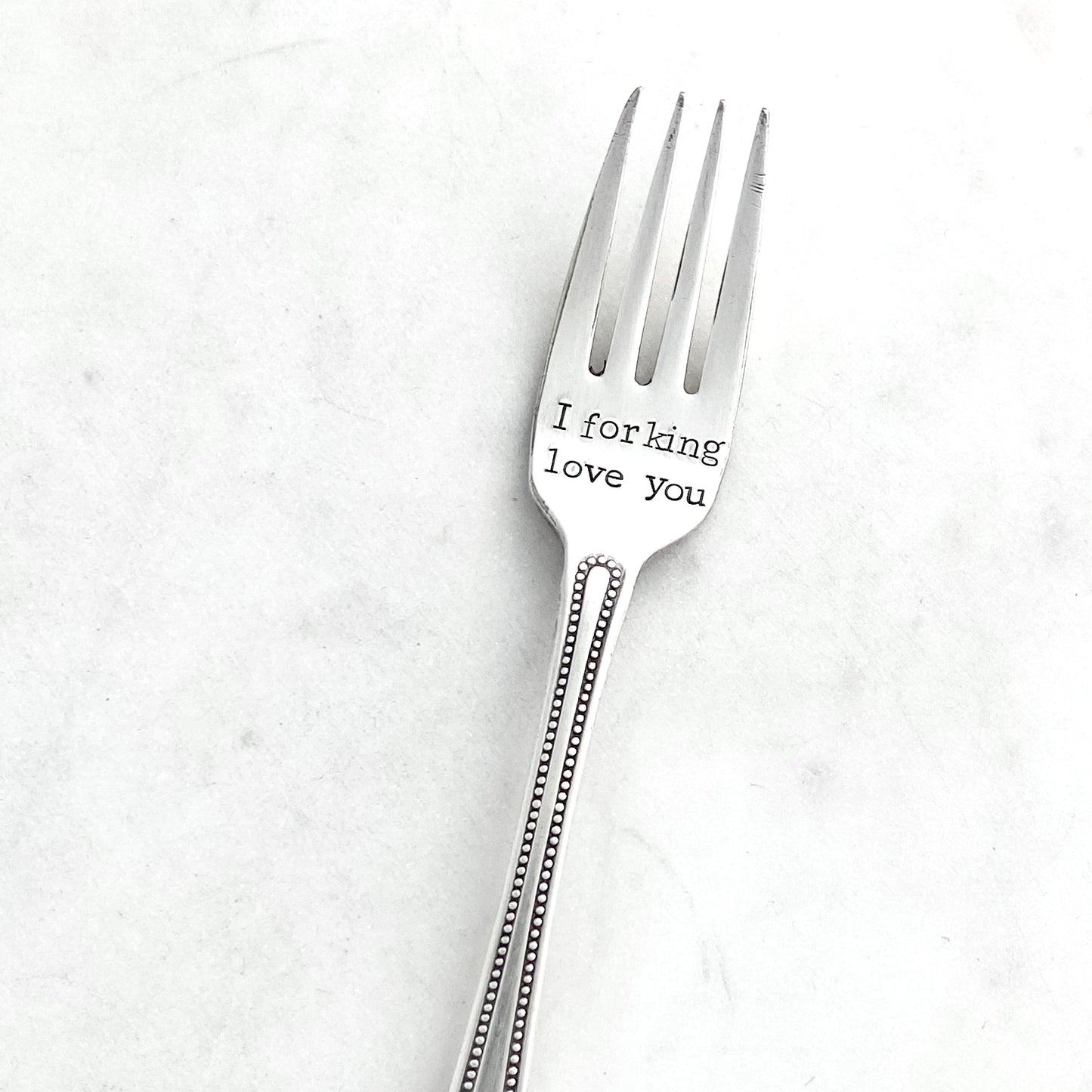 I Forking Love You, Hand Stamped Vintage Fork Forks callistafaye   