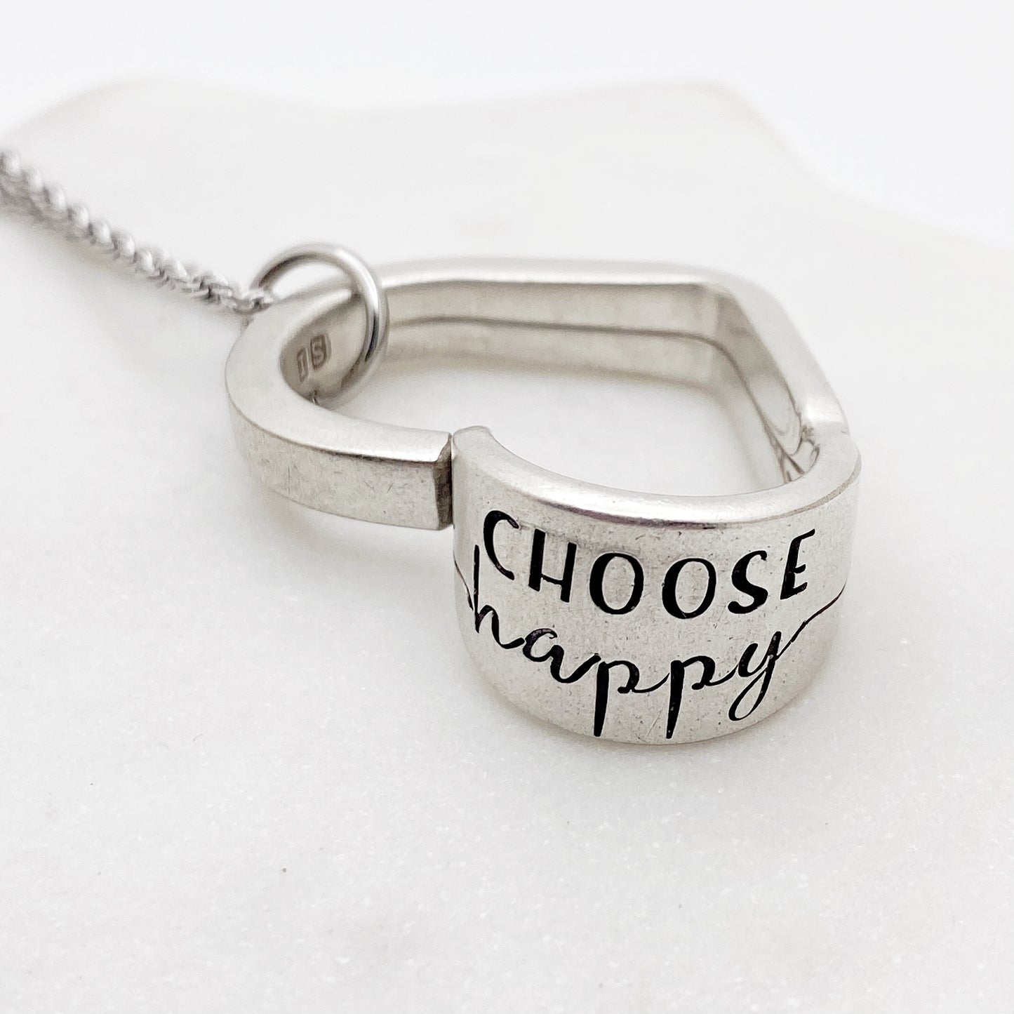 Choose Happy, Sylvia 1934, Floating Heart, Vintage Spoon Jewelry Hearts callistafaye   