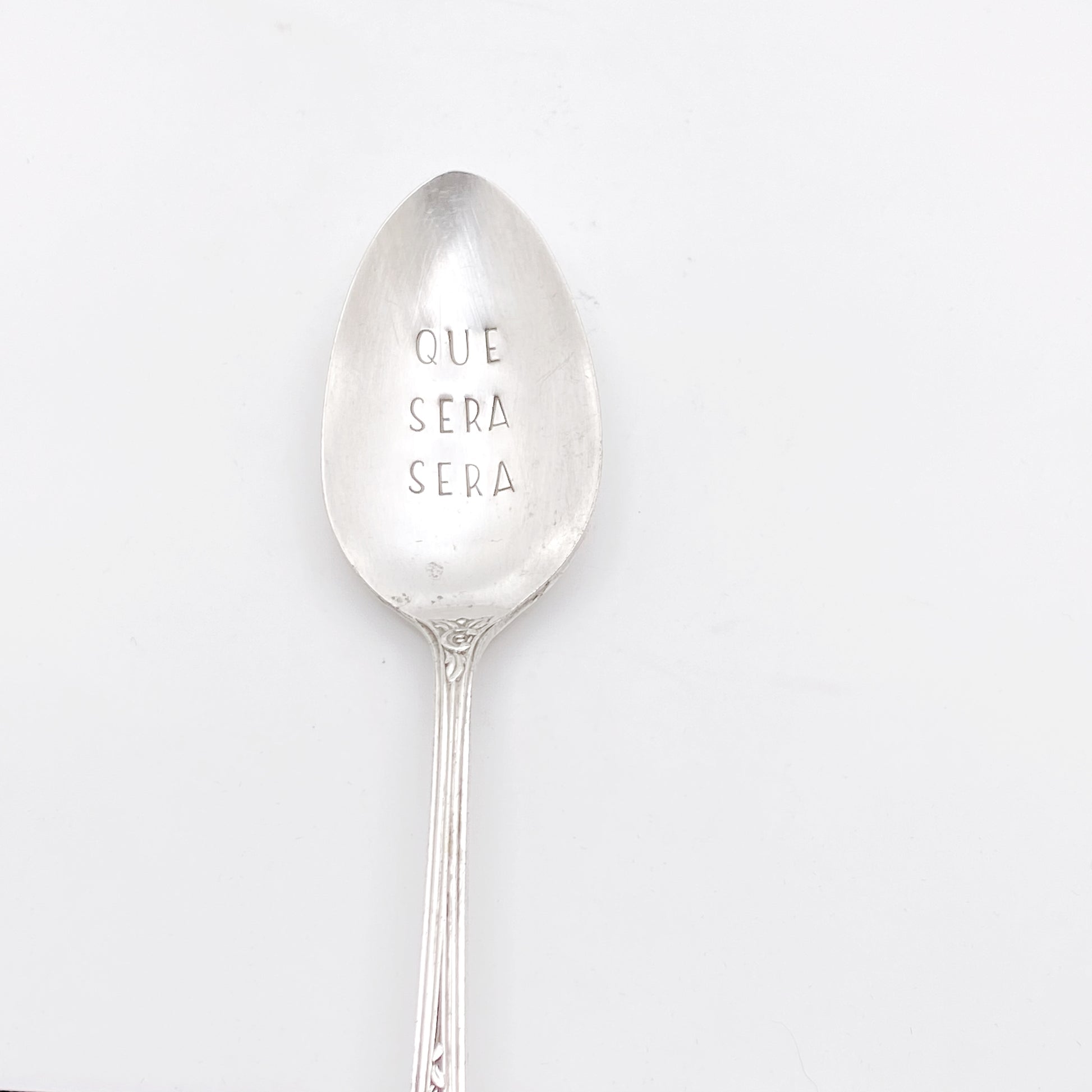 Que Sera Sera, Hand Stamped Vintage Spoon Spoons callistafaye   