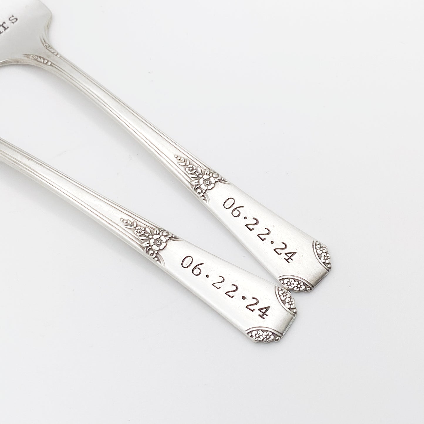 Mr & Mrs, Wedding Fork SET, Hand Stamped Vintage Fork Forks callistafaye   