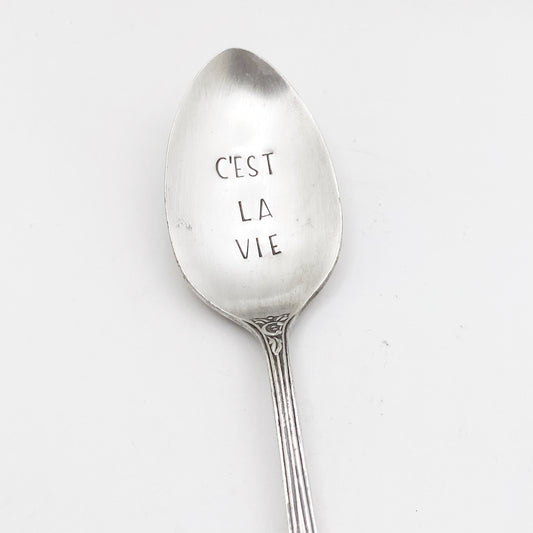 C’est la Vie, Hand Stamped Vintage Spoon Spoons callistafaye   