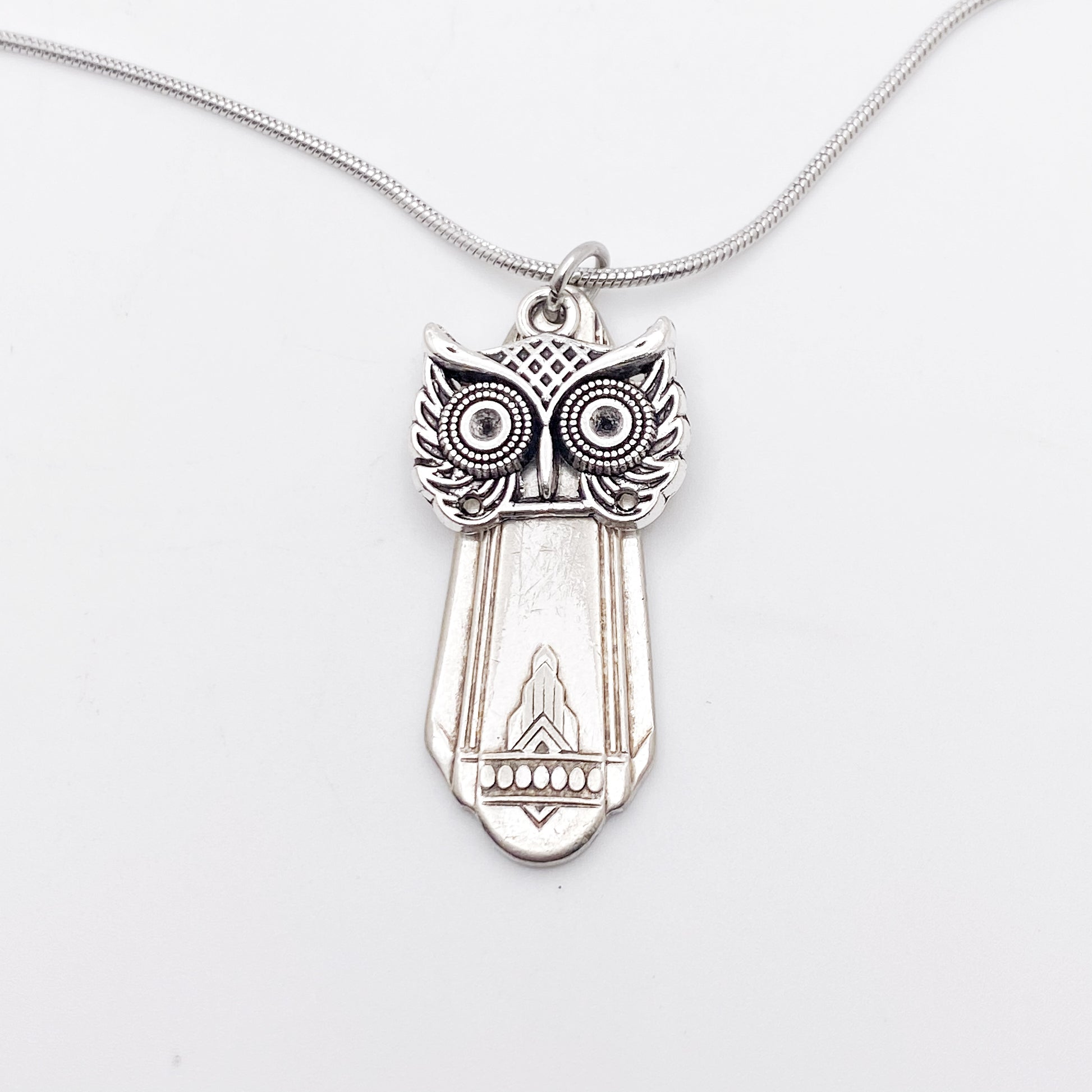 Owl Necklace, Owl Charm Pendant, Vintage Silverware Jewelry Necklaces callistafaye g - Barbara 1931