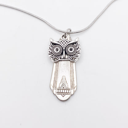 Owl Necklace, Owl Charm Pendant, Vintage Silverware Jewelry Necklaces callistafaye g - Barbara 1931