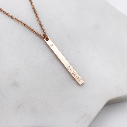 Custom Vertical Bar Necklace, Personalized Necklaces sst callistafaye