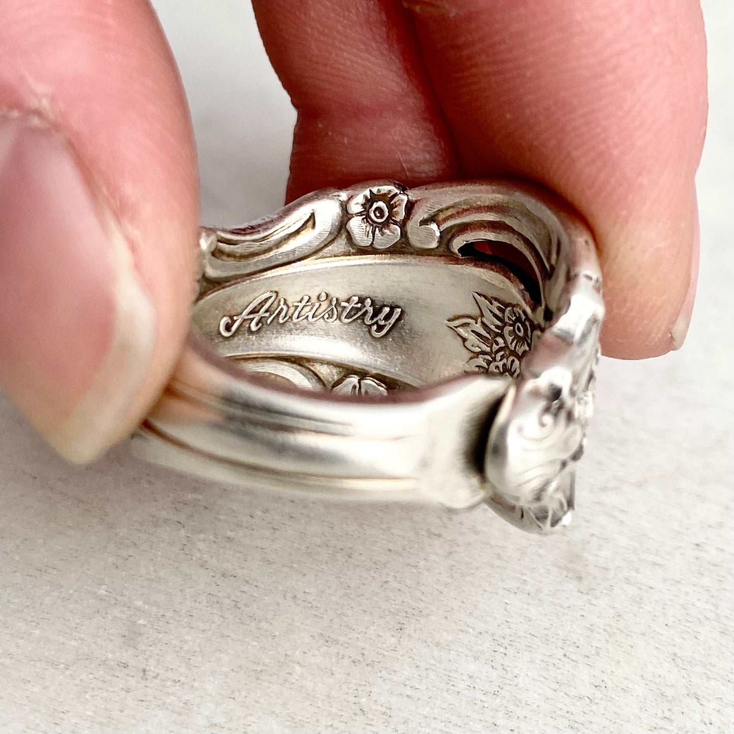 Silver Artistry 1965, Custom Size Spoon Ring, Vintage Silverware Ring Rings callistafaye   