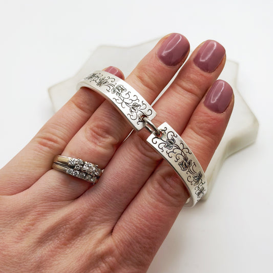 Silver Lace 1968, RARE Two-Part Spoon Bracelet, Vintage Spoon Handle, Vintage Spoon Bracelet Bracelets callistafaye