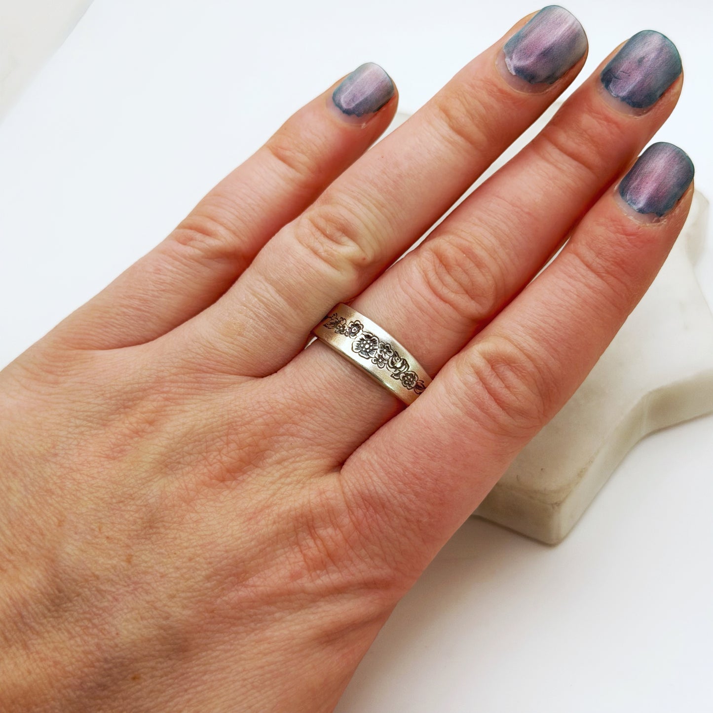 Tiny Laurel Mist 1966, Size 9, RARE Demi Ring, Vintage Spoon Ring Rings callistafaye