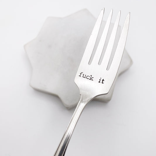 Fuck It Fork, Hand Stamped Vintage Fork Forks callistafaye   