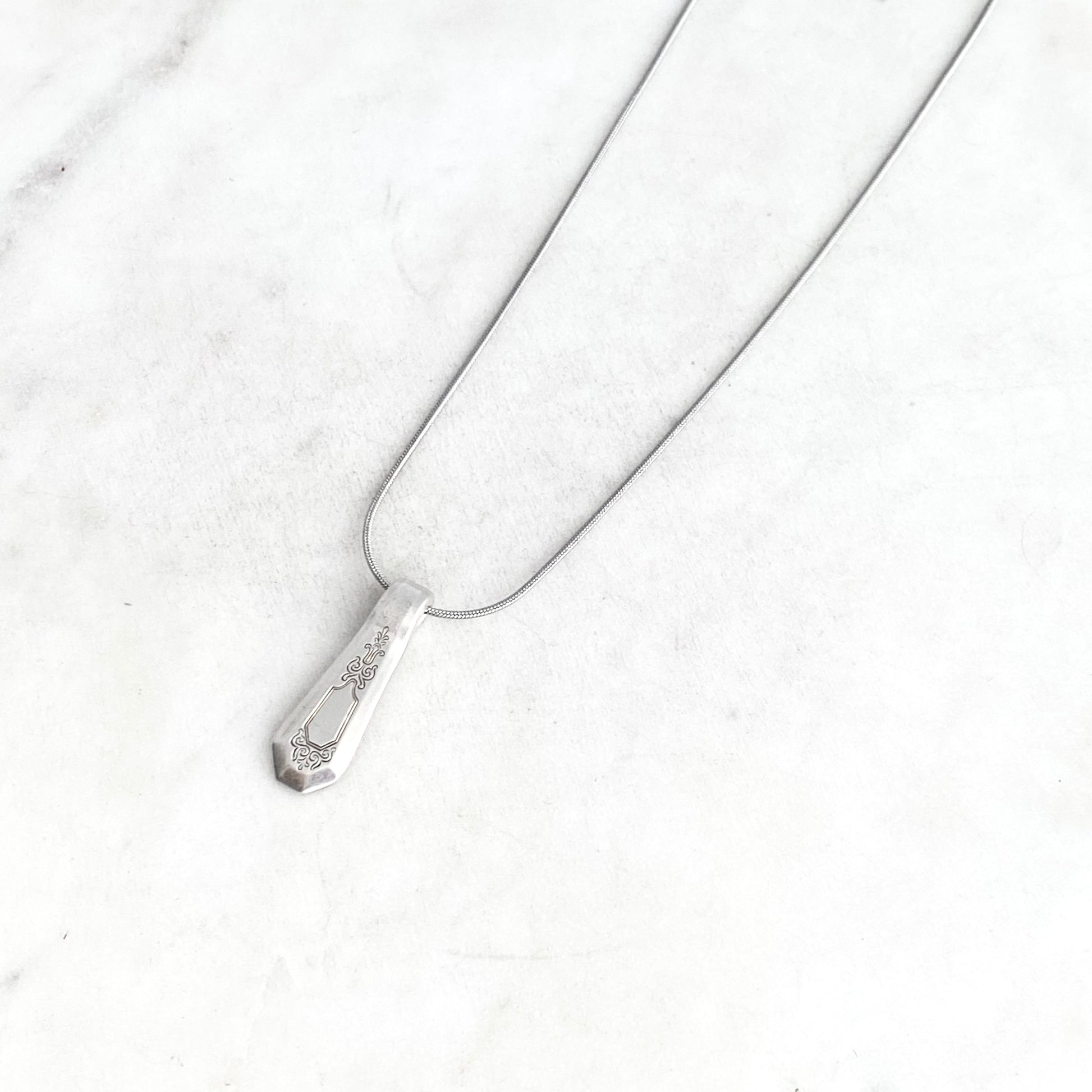 La France 1920, Reclaimed Spoon Handle Pendant, Vintage Silver Necklace Necklaces callistafaye   