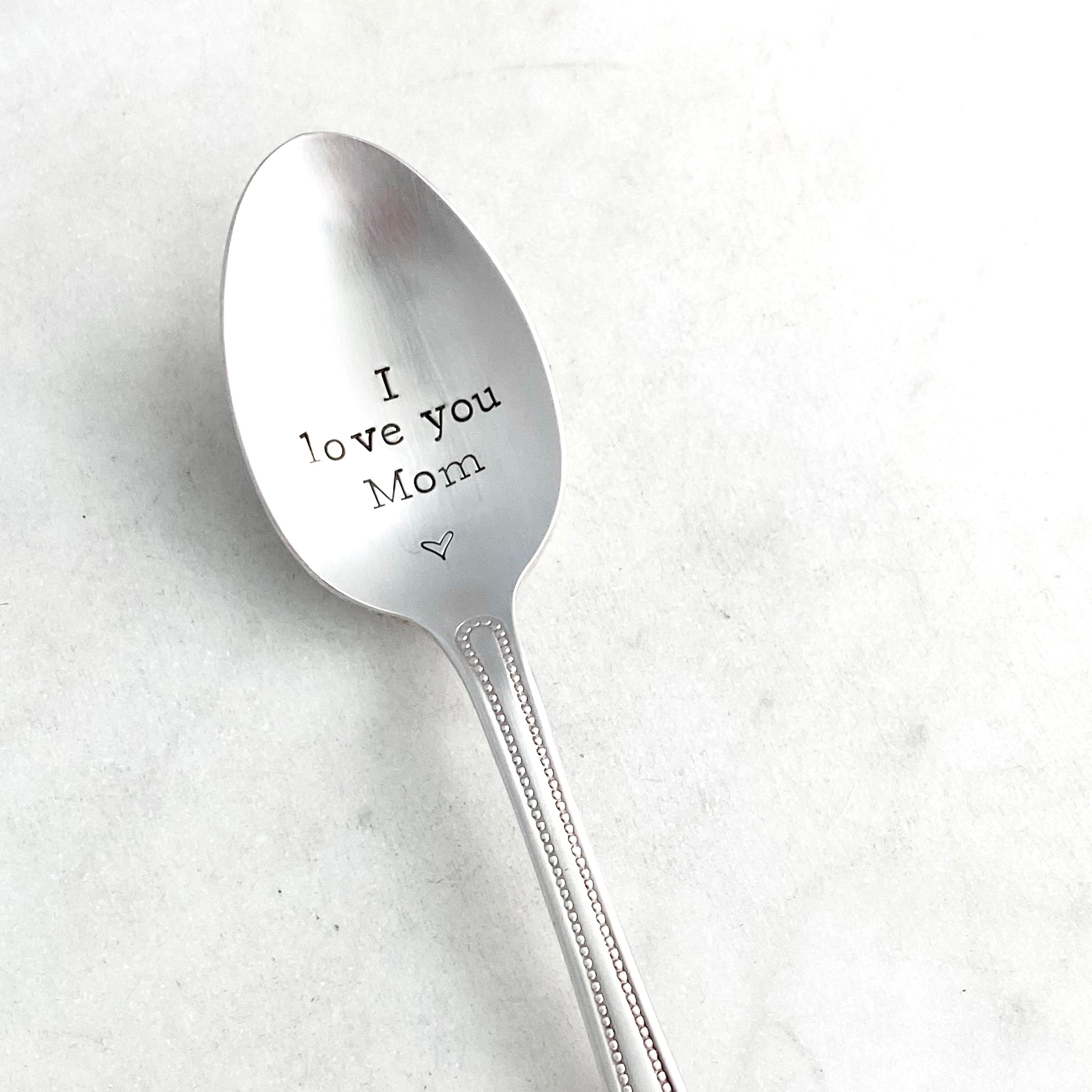 I Love You Mom, Hand Stamped Vintage Spoon Spoons callistafaye   