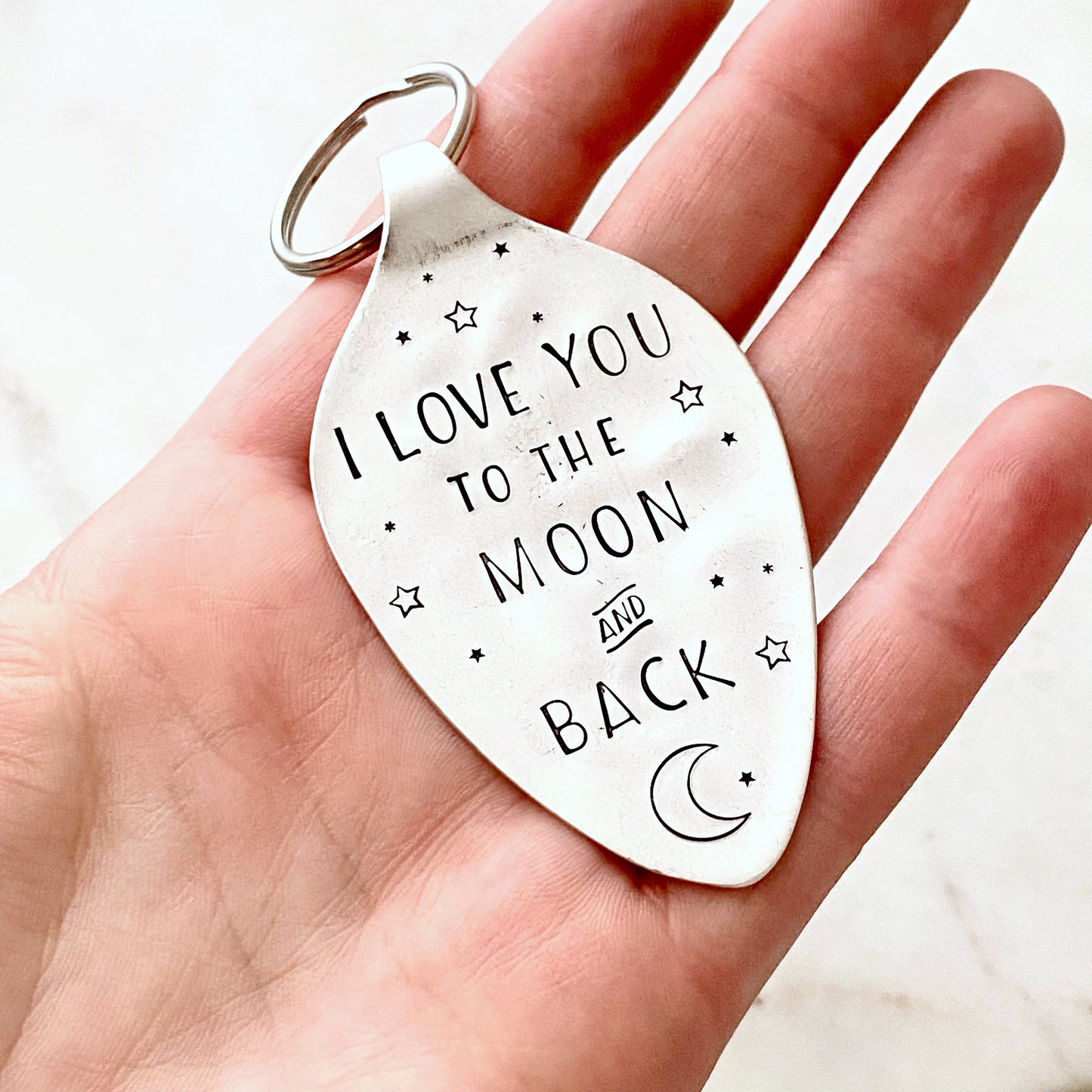 I Love You…, Hand Stamped Vintage Spoon Keychain Keychains callistafaye   