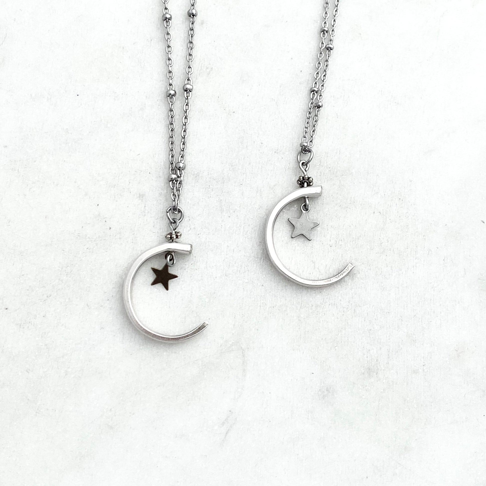Crescent Moon Fork Tine Necklace, Moon Phase Jewelry, Vintage Silverware Jewelry Hearts callistafaye   