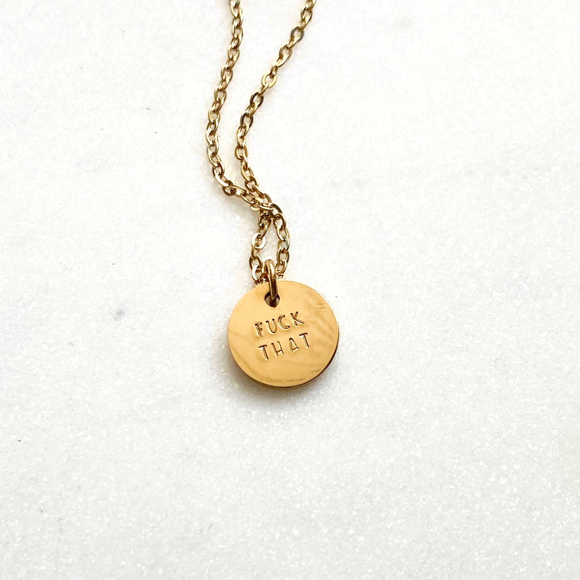 Fuck This / Fuck That, Reversible Hand Stamped Coin Necklace Necklaces callistafaye   
