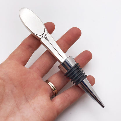 Sylvia 1934, Bottle Stopper, Vintage Silverware Wine Preserver Stopper callistafaye