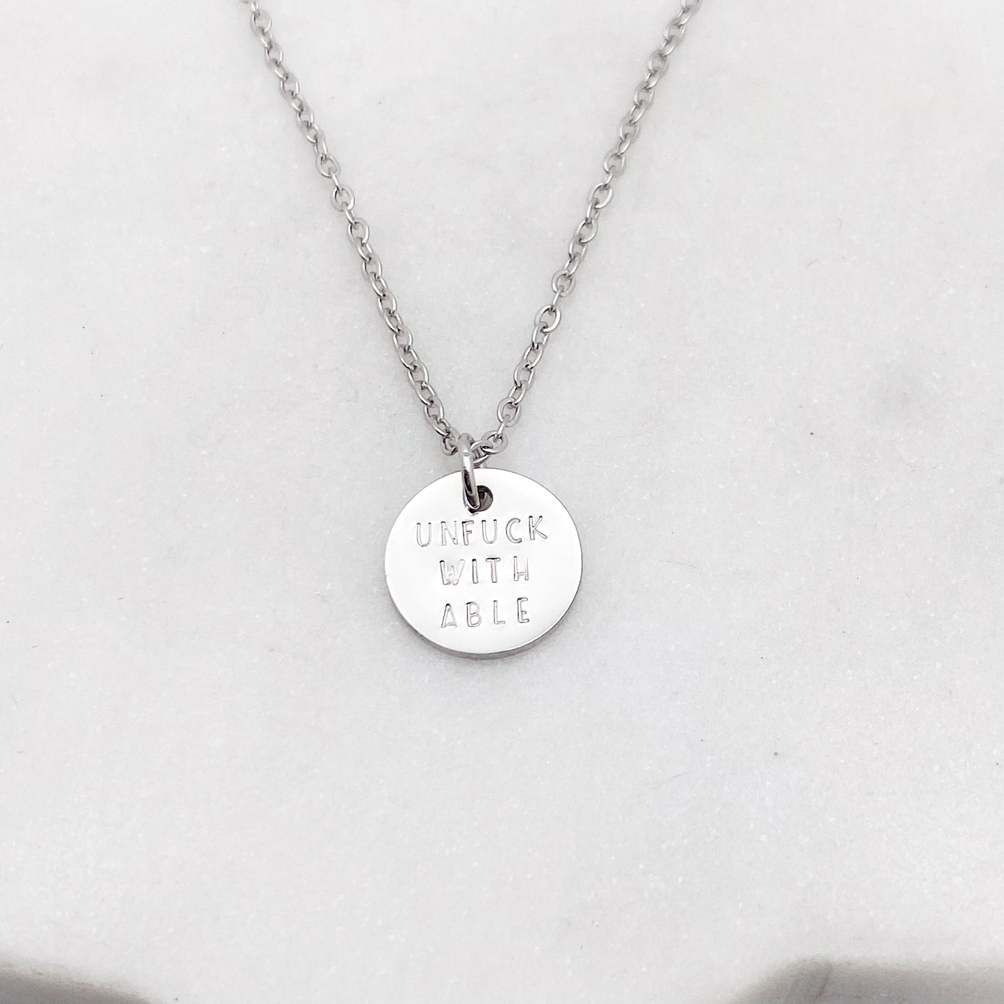 Unfuckwithable, Hand Stamped Coin Necklace Necklaces callistafaye   