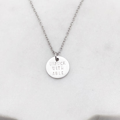 Unfuckwithable, Hand Stamped Coin Necklace Necklaces callistafaye   