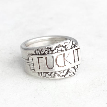 Fuck It, Park Lane 1936, Custom Size Spoon Ring, Vintage Silverware Ring Rings callistafaye   