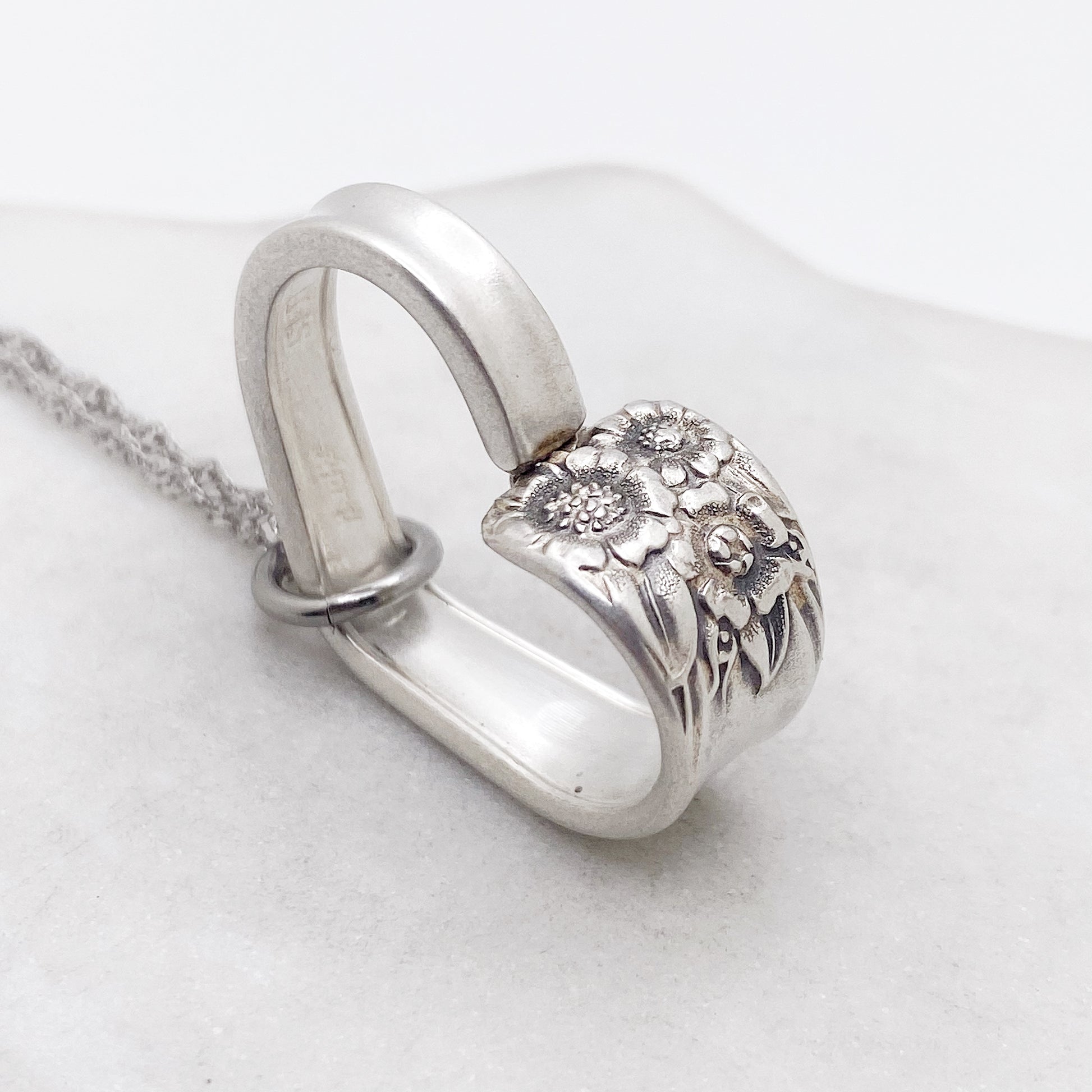 April 1950, RARE Small Floating Heart, Vintage Spoon Jewelry Hearts callistafaye