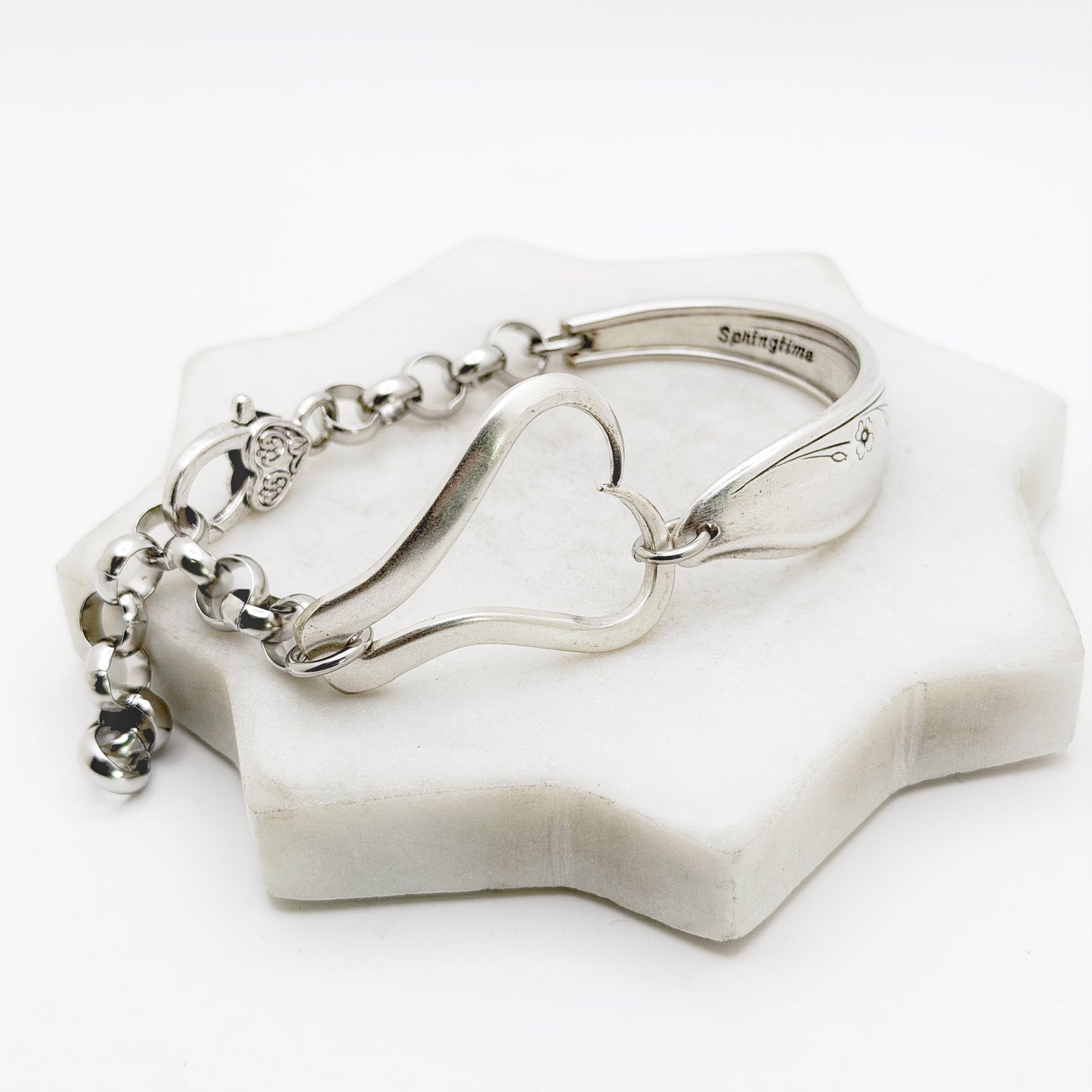 Springtime 1957, Curly Fork Heart Bracelet, Vintage Spoon Handle, Antique Fork Bracelet Bracelets callistafaye