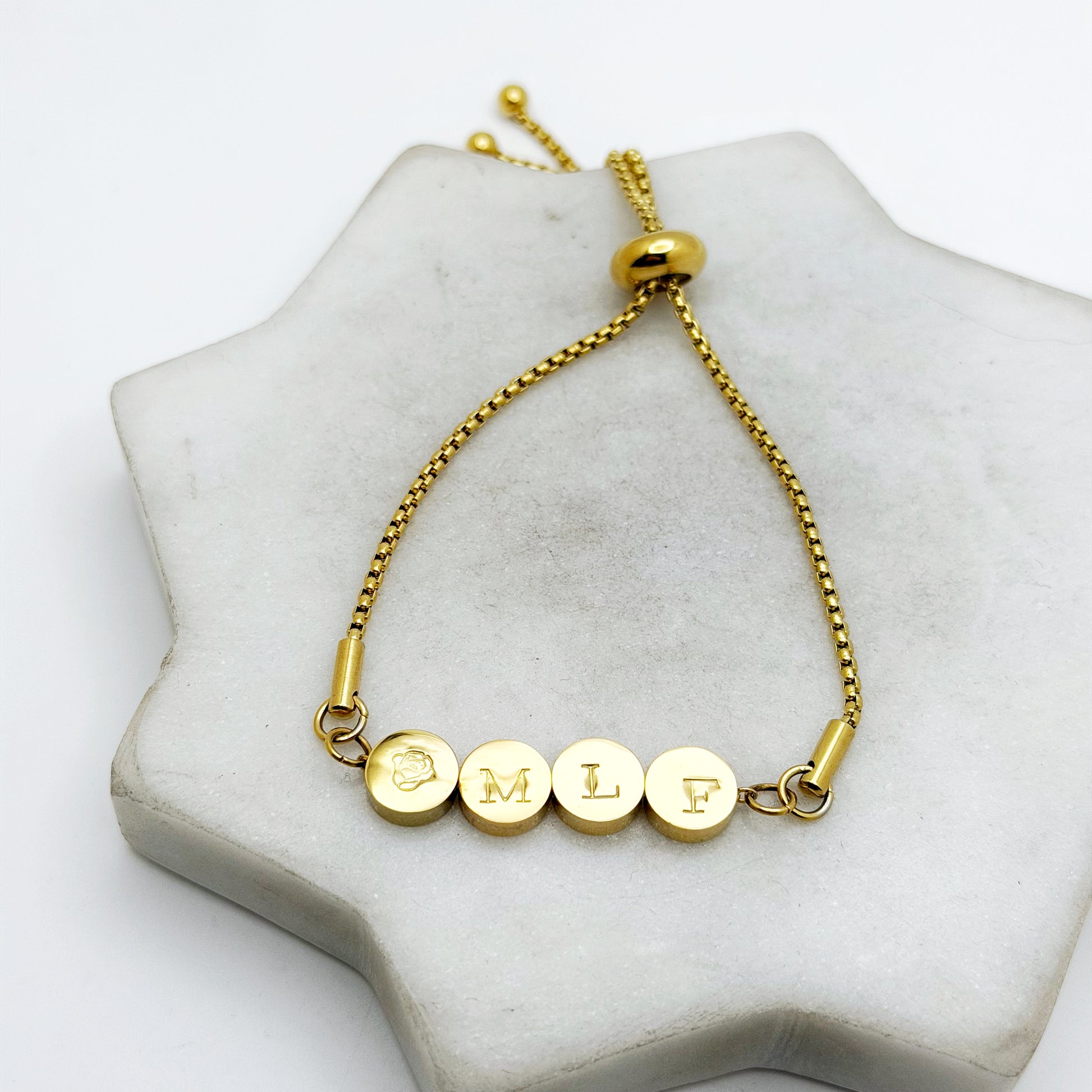 Custom Mini Coin BEAD Bracelet, Personalized, Stainless Steel Bracelet Bracelets sst callistafaye