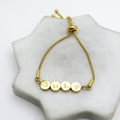 Custom Mini Coin BEAD Bracelet, Personalized, Stainless Steel Bracelet Bracelets sst callistafaye