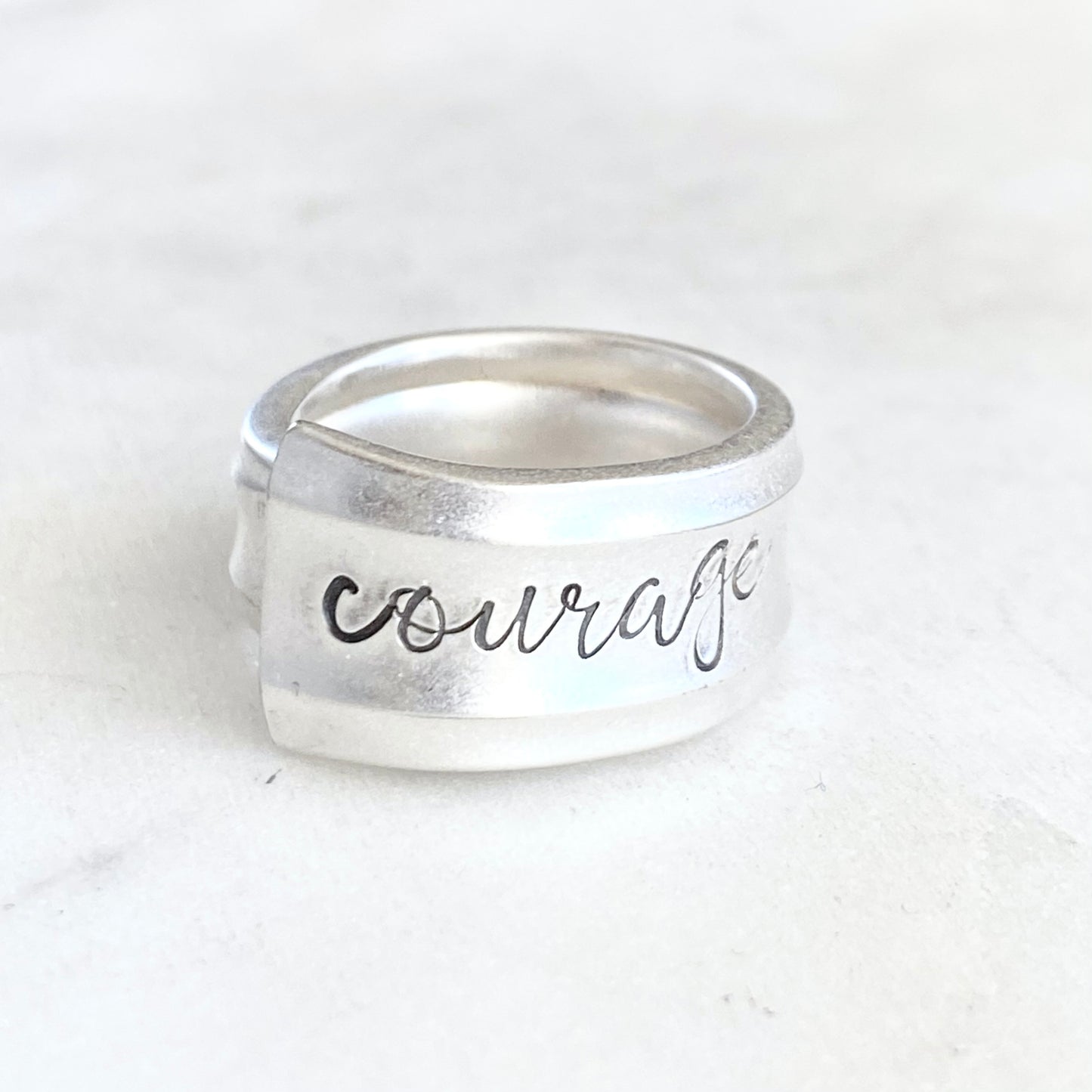 Custom Saying, New Era 1955, Custom Size Spoon Ring, Vintage Silverware Ring, Personalized Rings callistafaye