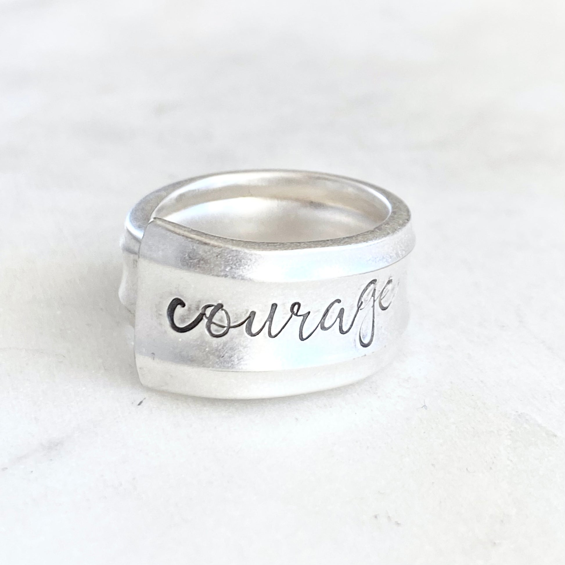 Custom Saying, New Era 1955, Custom Size Spoon Ring, Vintage Silverware Ring, Personalized Rings callistafaye