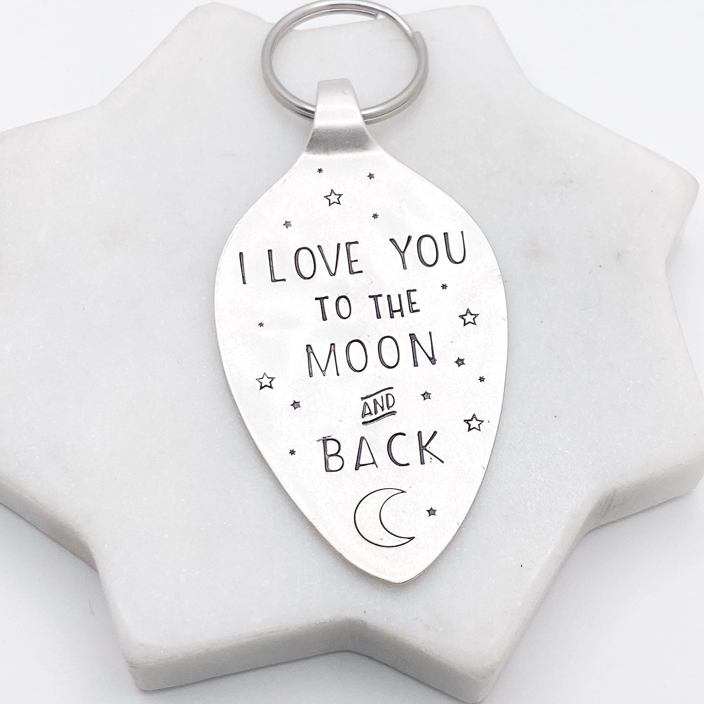 I Love You…, Hand Stamped Vintage Spoon Keychain Keychains callistafaye   