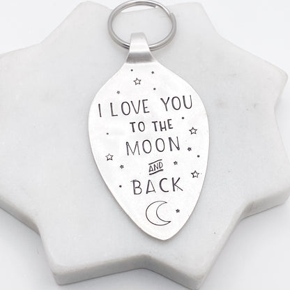 I Love You…, Hand Stamped Vintage Spoon Keychain Keychains callistafaye   