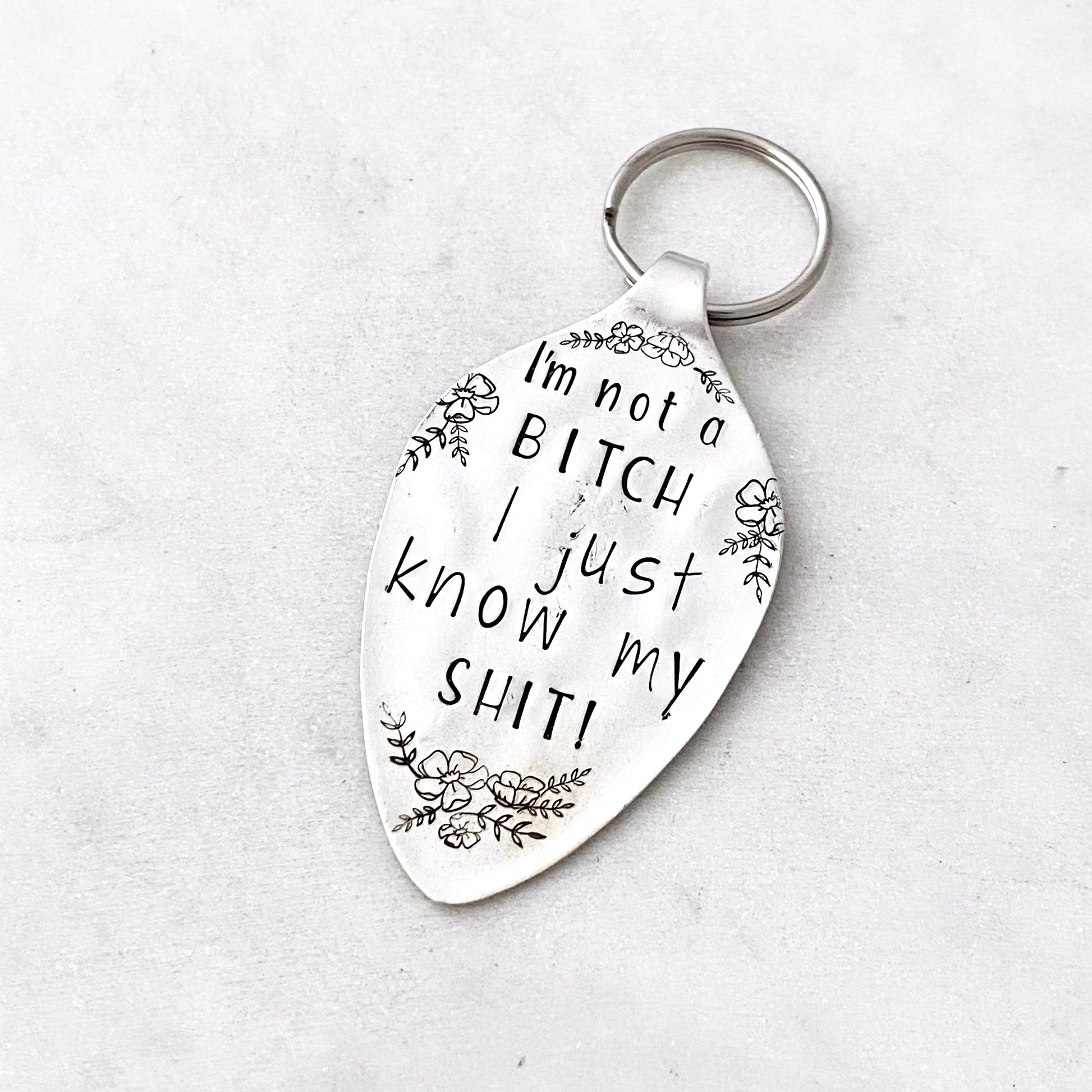 CUSTOM Hand Stamped Vintage Spoon Keychain Keychains callistafaye