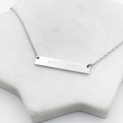 Untethered, Hand Stamped Bar Affirmation Necklace Necklaces sst callistafaye