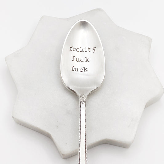 Fuckity Fuck Fuck, Hand Stamped Vintage Spoon Spoons callistafaye   